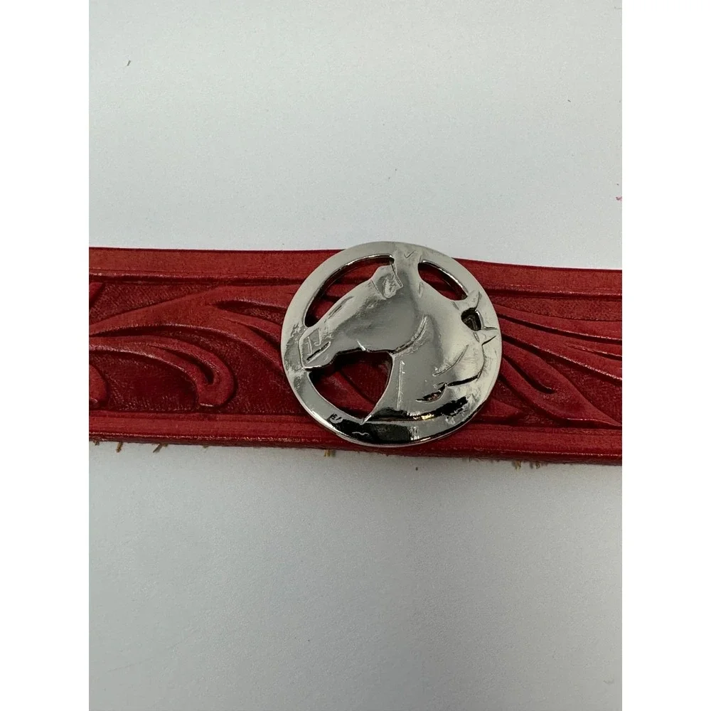 Vintage Justin Top Grain Cowhide Youth Sz 26 Leather Belt 800RD Made in USA V8